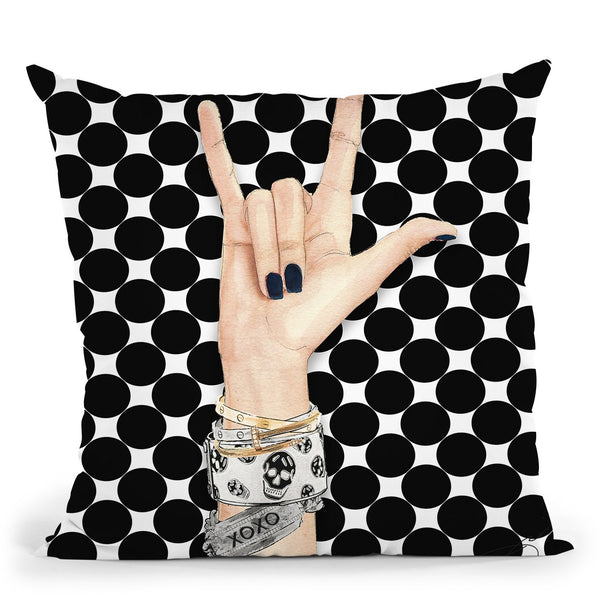 Love And Skulls 2 Throw Pillow by Jodi Pedri