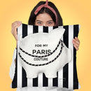 Paris Couture Piggy Throw Pillow by Jodi Pedri