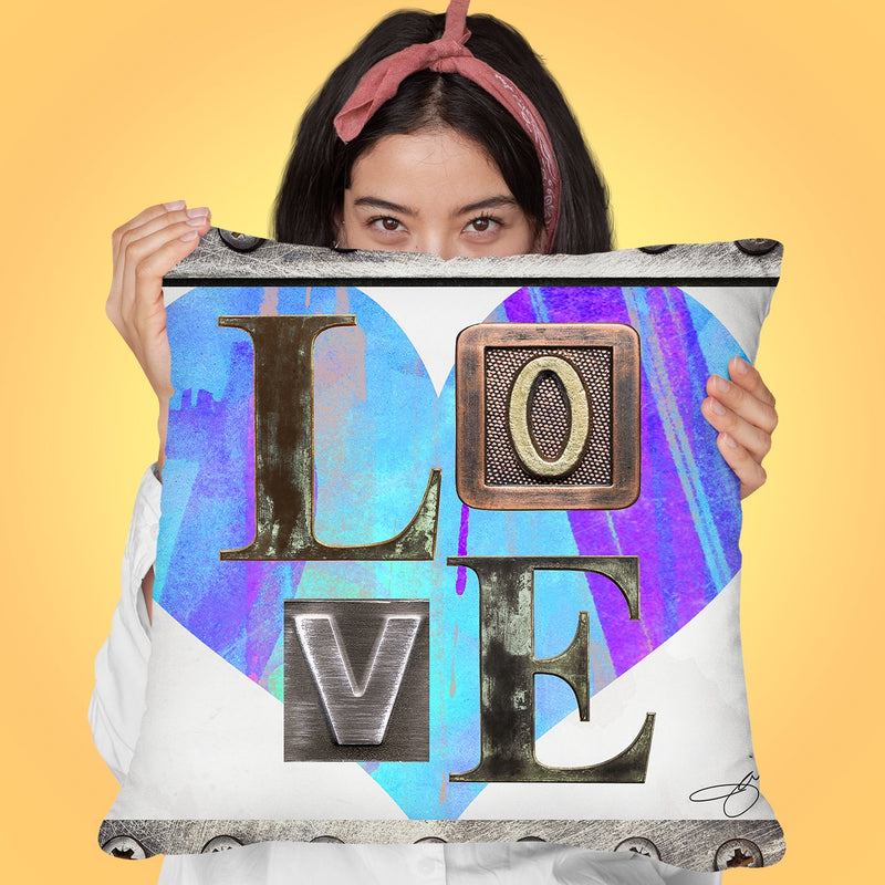 Love In Blue Throw Pillow by Jodi Pedri