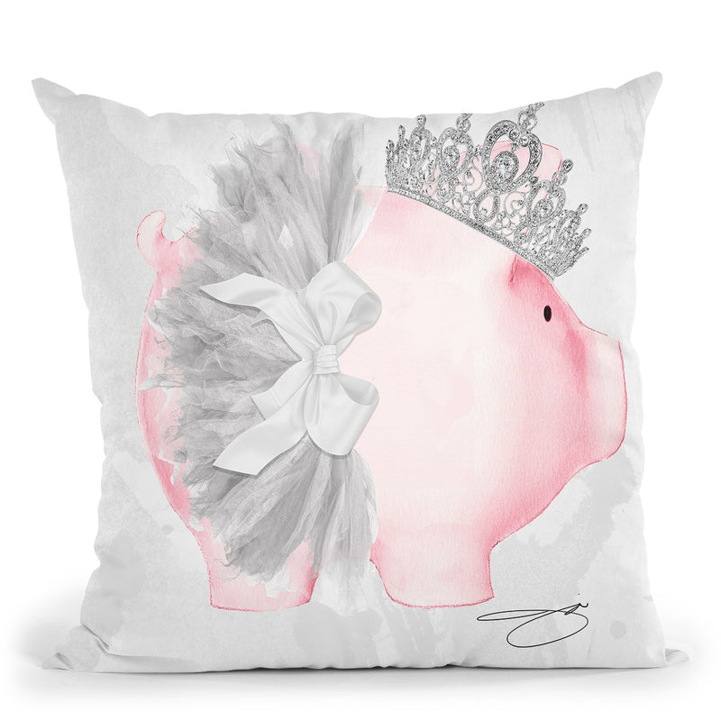 Tutu Piggy Throw Pillow by Jodi Pedri