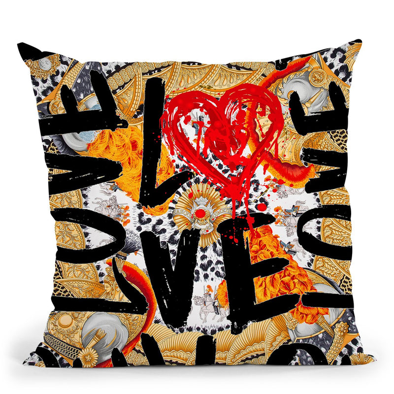 Love Me In Gold Throw Pillow by Jodi Pedri