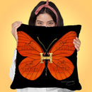 Fly Like Butterfly H Throw Pillow by Jodi Pedri