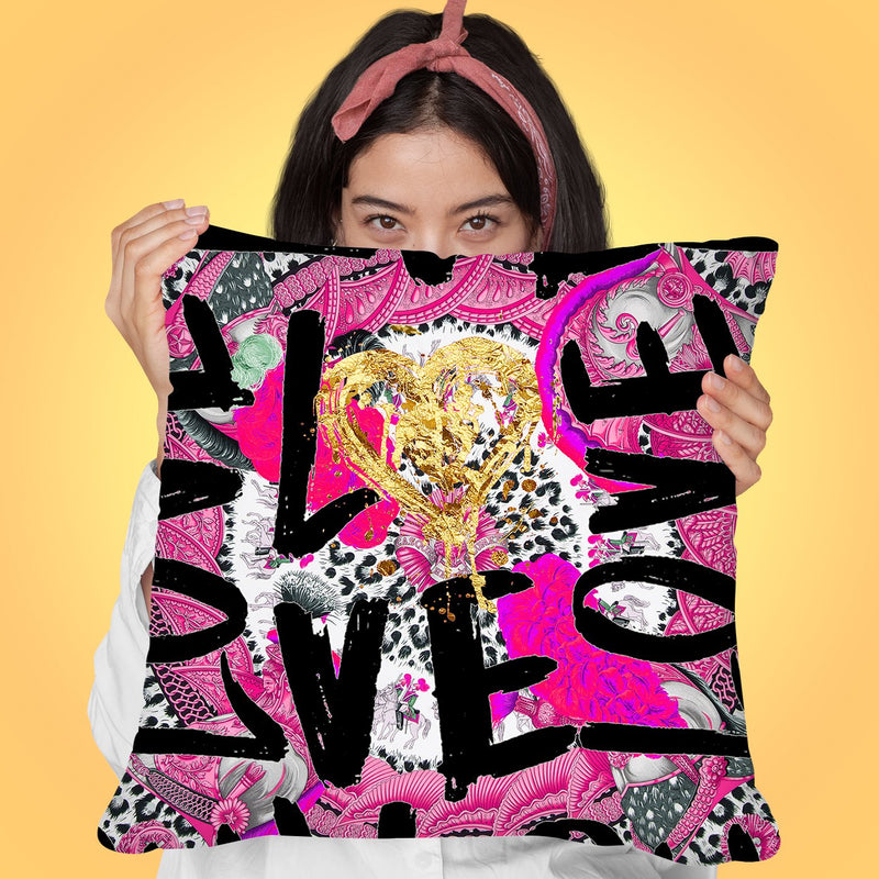 Love Me In Pink Throw Pillow by Jodi Pedri