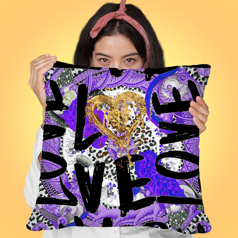 Love Me In Purple Throw Pillow by Jodi Pedri