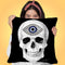 Protection Skull White Throw Pillow by Jodi Pedri