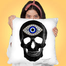 Protection Skull Black Throw Pillow by Jodi Pedri