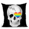 Skull With Heart Black Throw Pillow by Jodi Pedri