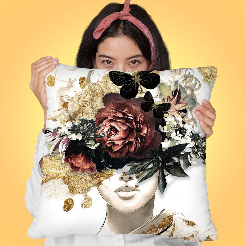 Antique Flowers Throw Pillow by Jodi Pedri