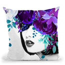 Flower Head Purple Throw Pillow by Jodi Pedri