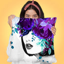Flower Head Purple Throw Pillow by Jodi Pedri