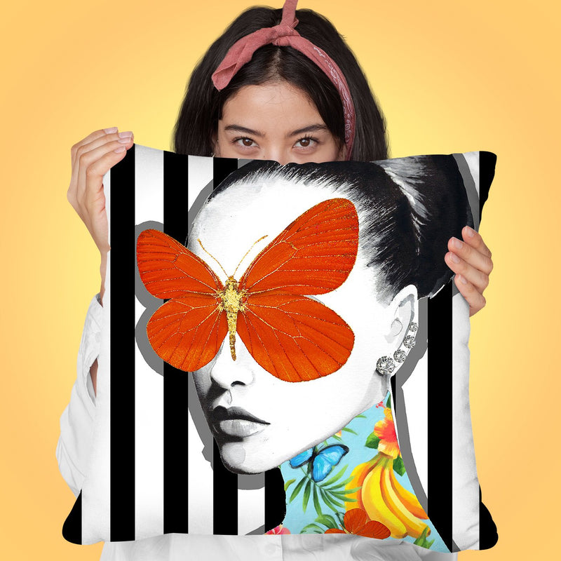 Tropical Stripes Throw Pillow by Jodi Pedri