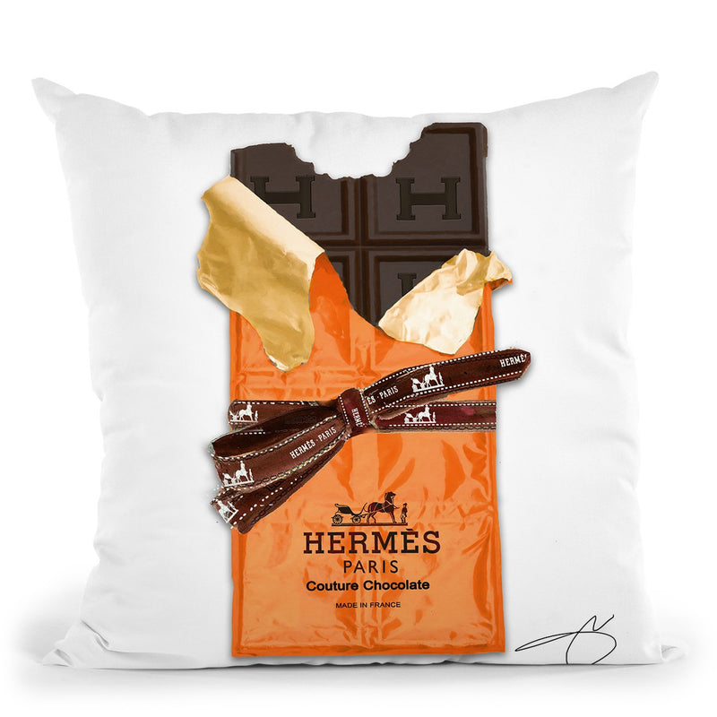 Chocolate Bar H Throw Pillow by Jodi Pedri