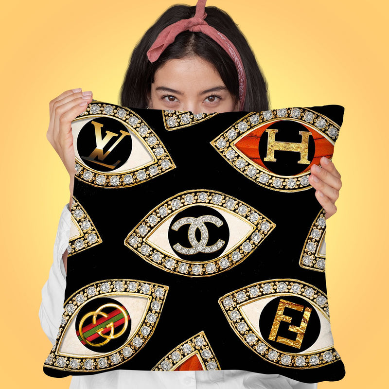 Couture Eyes Throw Pillow by Jodi Pedri