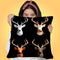 Deer Combo Blk Throw Pillow by Jodi Pedri