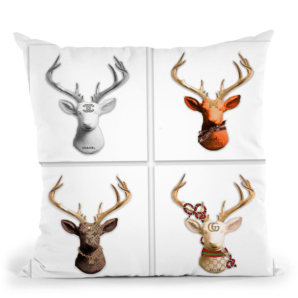 Deer Combo Throw Pillow by Jodi Pedri