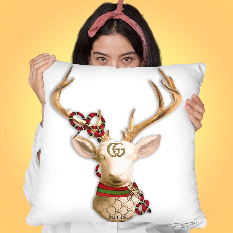 Deer Gg Throw Pillow by Jodi Pedri