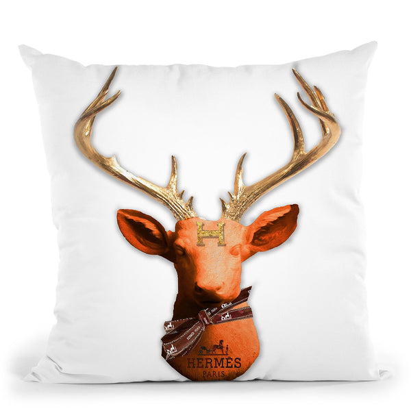 Deer H Throw Pillow by Jodi Pedri