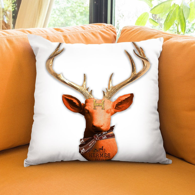 Deer H Throw Pillow by Jodi Pedri