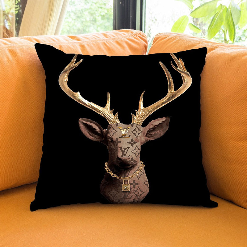Deer Lv Blk Throw Pillow by Jodi Pedri