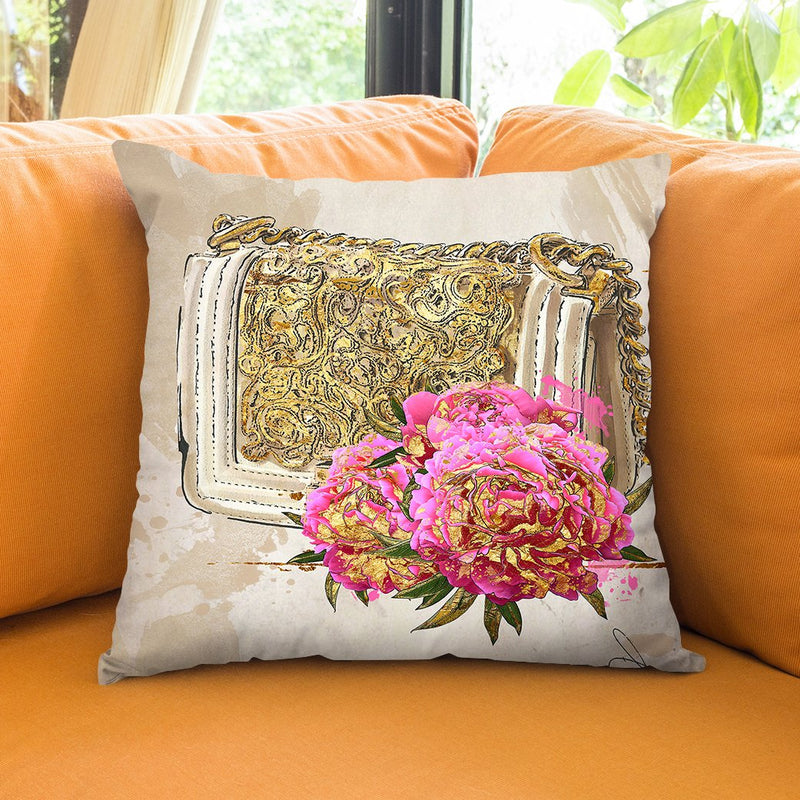 My Bag In Gold Throw Pillow by Jodi Pedri
