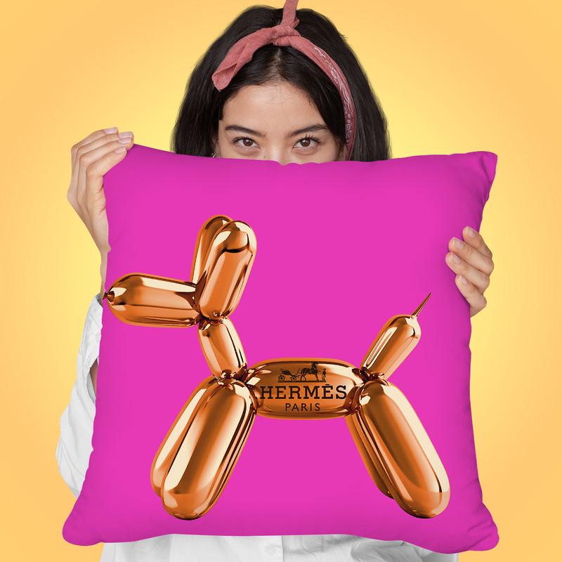 Designer H Dog Pink Throw Pillow By Jodi Pedri - by all about vibe