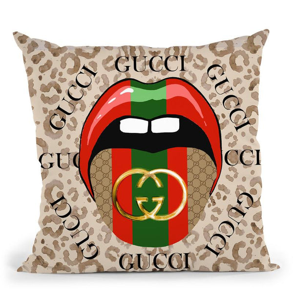 Tip Of My Louie Tounge Throw Pillow By Jodi Pedri