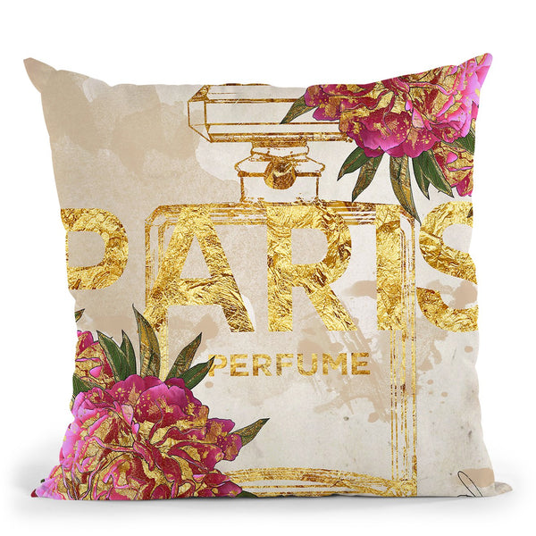 Paris Perfume Throw Pillow by Jodi Pedri