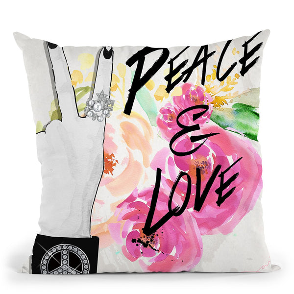 Peace And Love Throw Pillow by Jodi Pedri