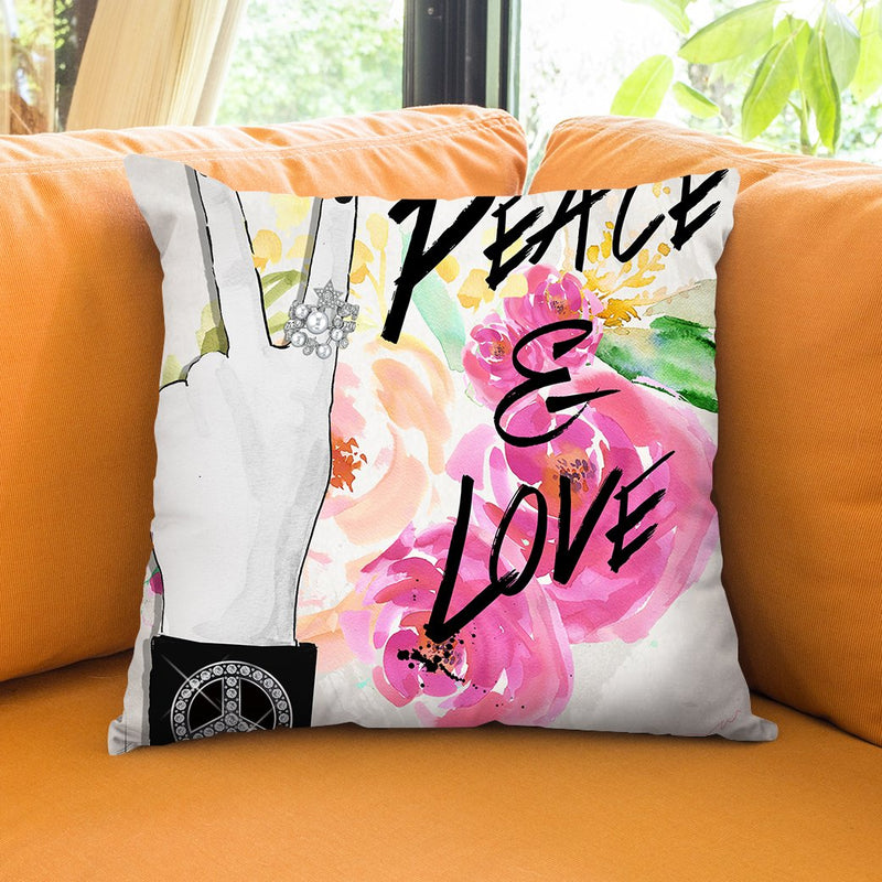 Peace And Love Throw Pillow by Jodi Pedri