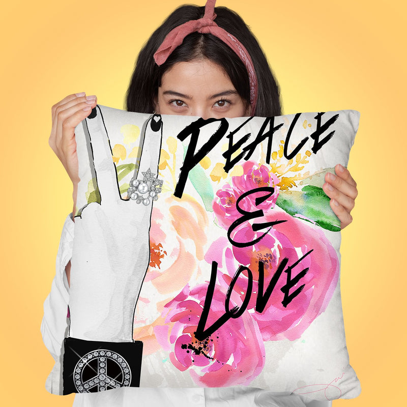 Peace And Love Throw Pillow by Jodi Pedri