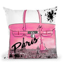 Pink Paris Throw Pillow by Jodi Pedri