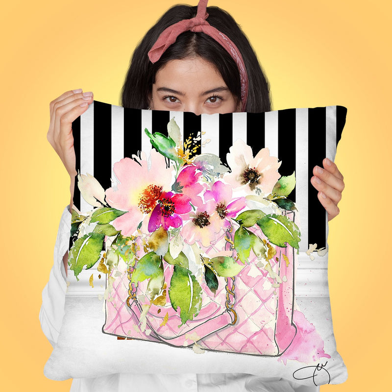 Pink Tote 2 Throw Pillow by Jodi Pedri