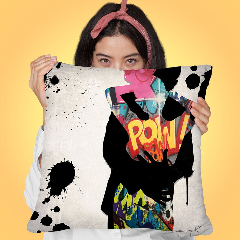 Pow Throw Pillow by Jodi Pedri
