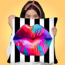 Pucker Up Multi Throw Pillow by Jodi Pedri