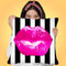 Pucker Up Pink Throw Pillow by Jodi Pedri