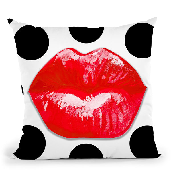 Pucker Up Red Throw Pillow by Jodi Pedri
