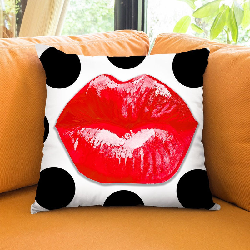Pucker Up Red Throw Pillow by Jodi Pedri
