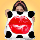 Pucker Up Red Throw Pillow by Jodi Pedri