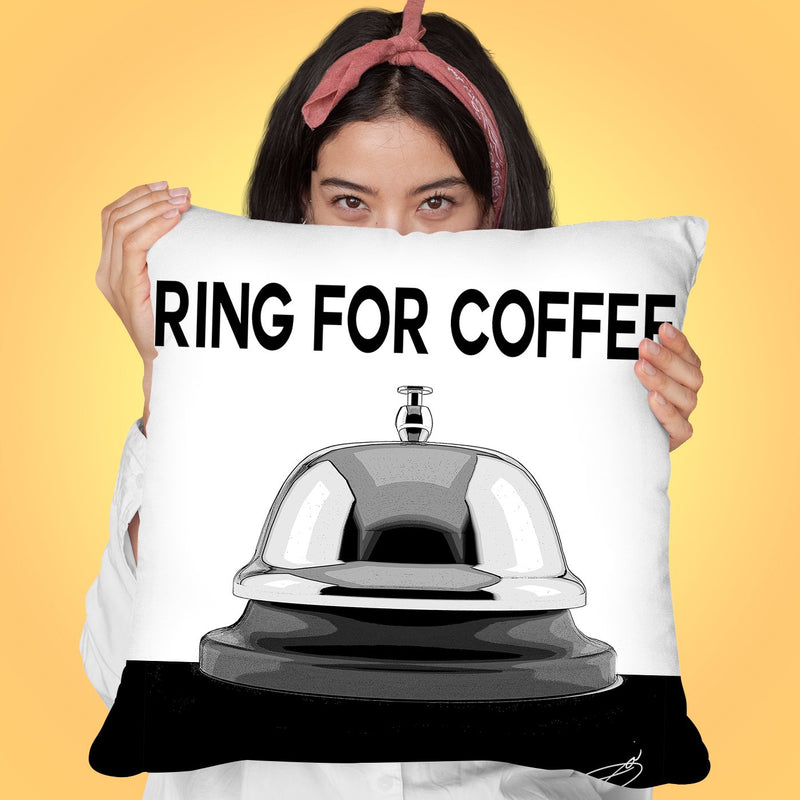 Ring For Coffee Throw Pillow by Jodi Pedri