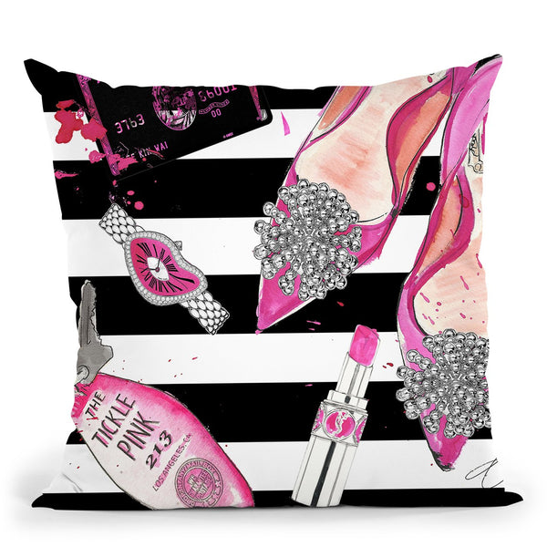 Tickle Pink Throw Pillow by Jodi Pedri