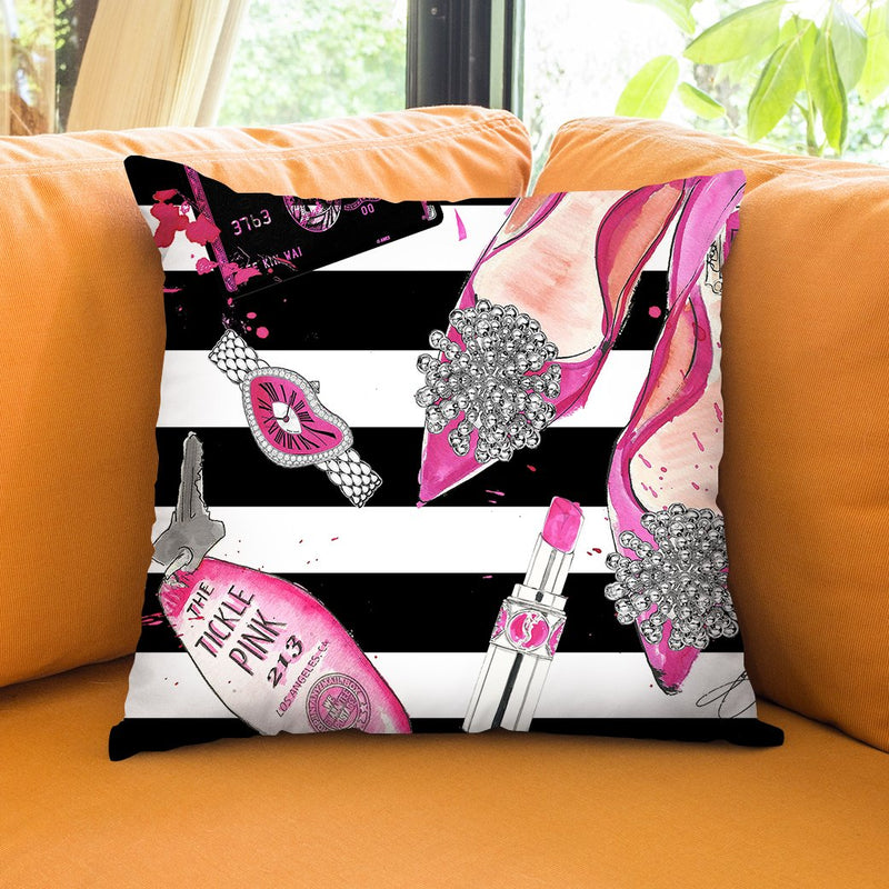 Tickle Pink Throw Pillow by Jodi Pedri