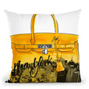 Yellow New York Throw Pillow by Jodi Pedri
