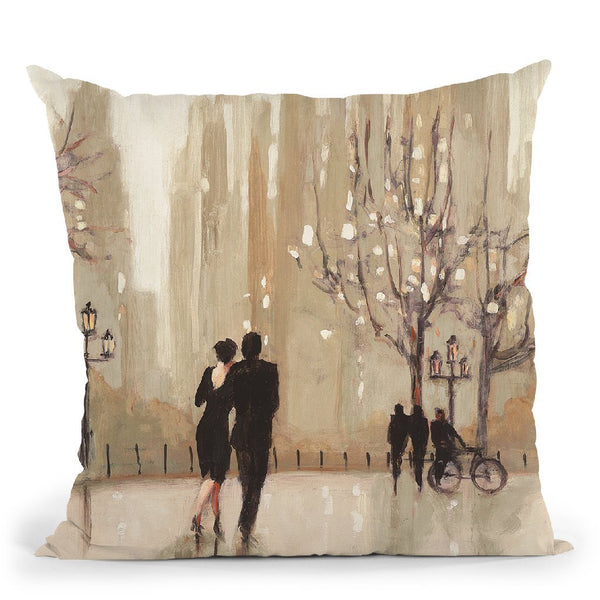 An Evening Out Neutral Throw Pillow By Julia Purinton
