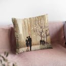 An Evening Out Neutral Throw Pillow By Julia Purinton