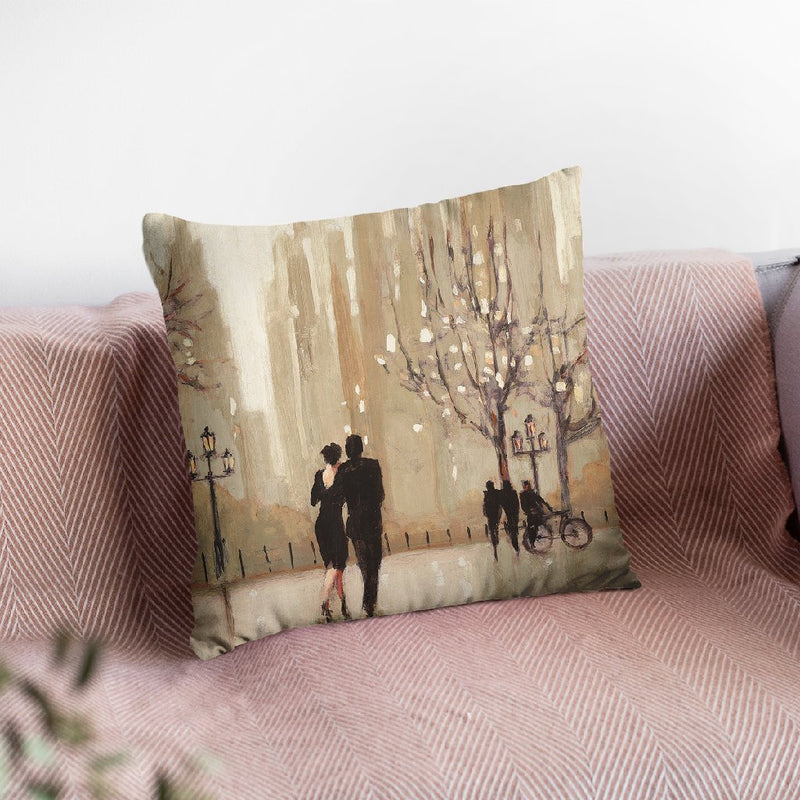 An Evening Out Neutral Throw Pillow By Julia Purinton