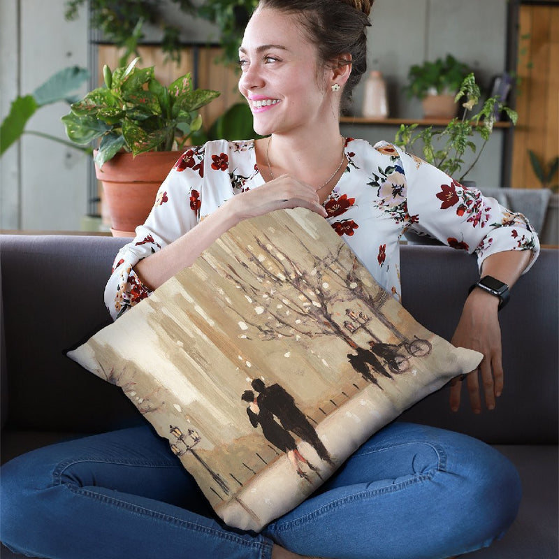 An Evening Out Neutral Throw Pillow By Julia Purinton