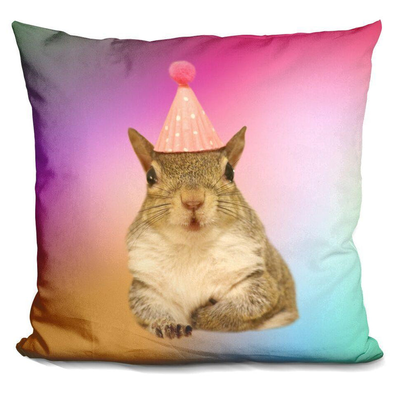 Jill Birthday Hat Tie Dye Throw Pillow