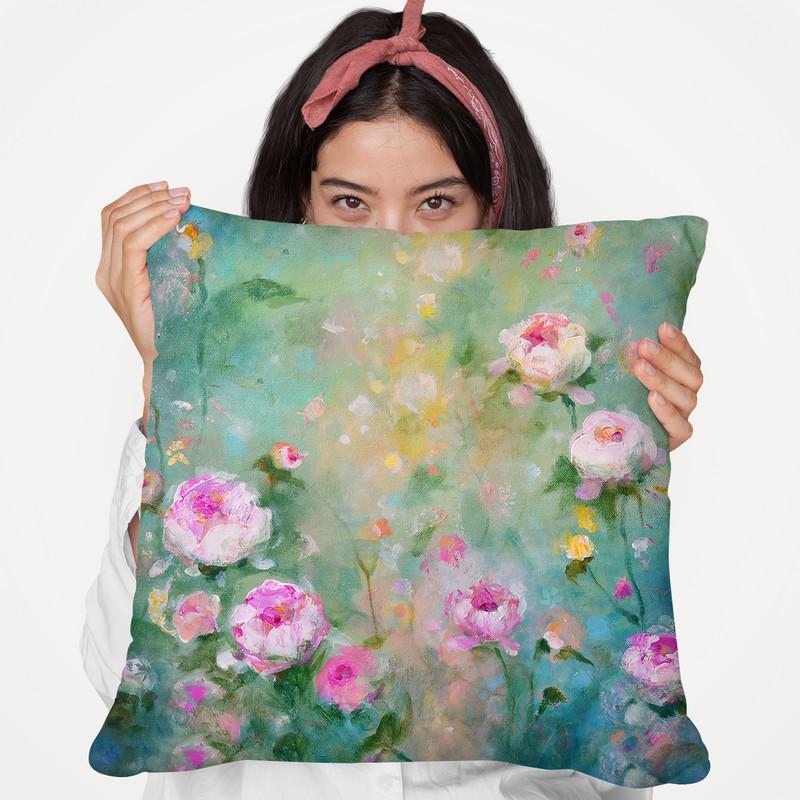 Peony Garden Throw Pillow By Kathleen Reits