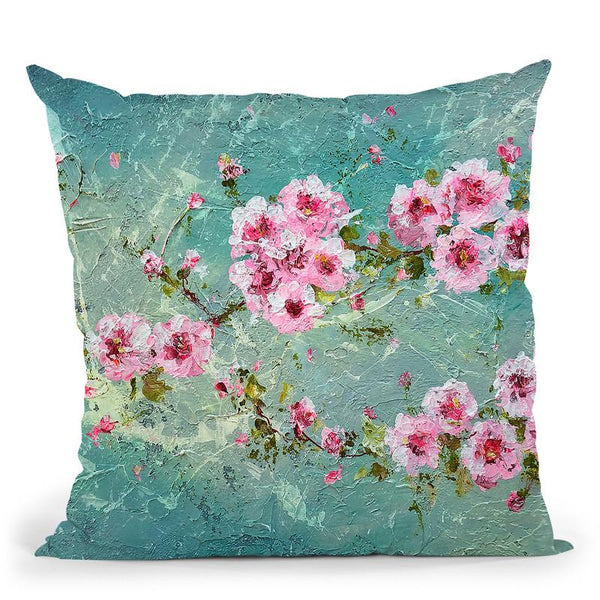 Pink Cherry Blossoms Throw Pillow By Kathleen Reits