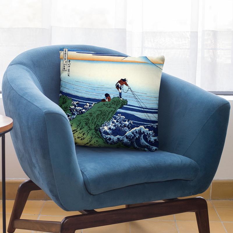 Kajikazawa In Kai Province Throw Pillow By Katsushika Hokusai